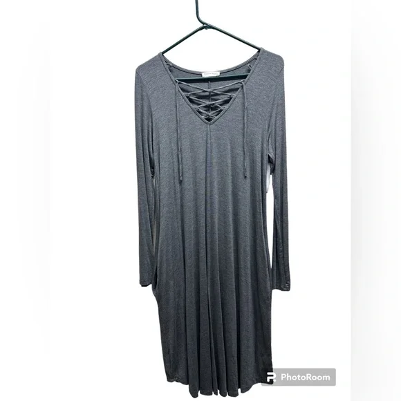 NWT Twenty Seconds brand laced neckline midi length dress - Picture 5 of 6